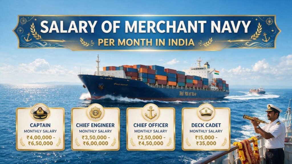 salary of merchant navy per month in india rank wise chart 2026